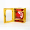 Yellow Steel Management Lockout Station with Two Adjustable Separators GL-03