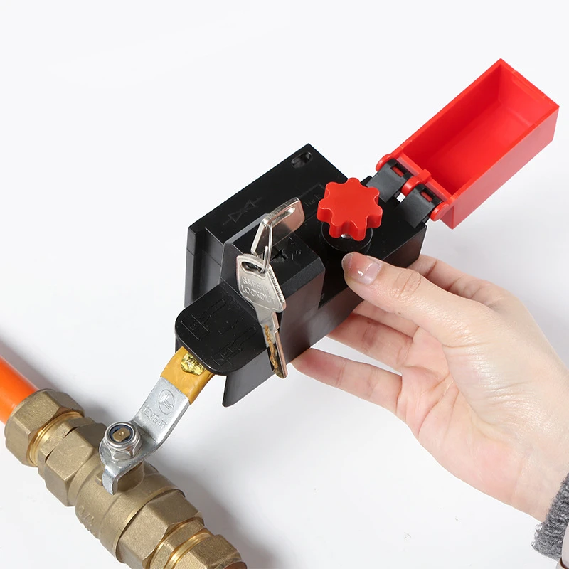 Industrial Plastic Adjustable Ball Valve Lockout with Lock Cylinder Can Lock Without Padlocks BYFM13