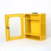 Yellow Steel Management Lockout Station with Two Adjustable Separators GL-03