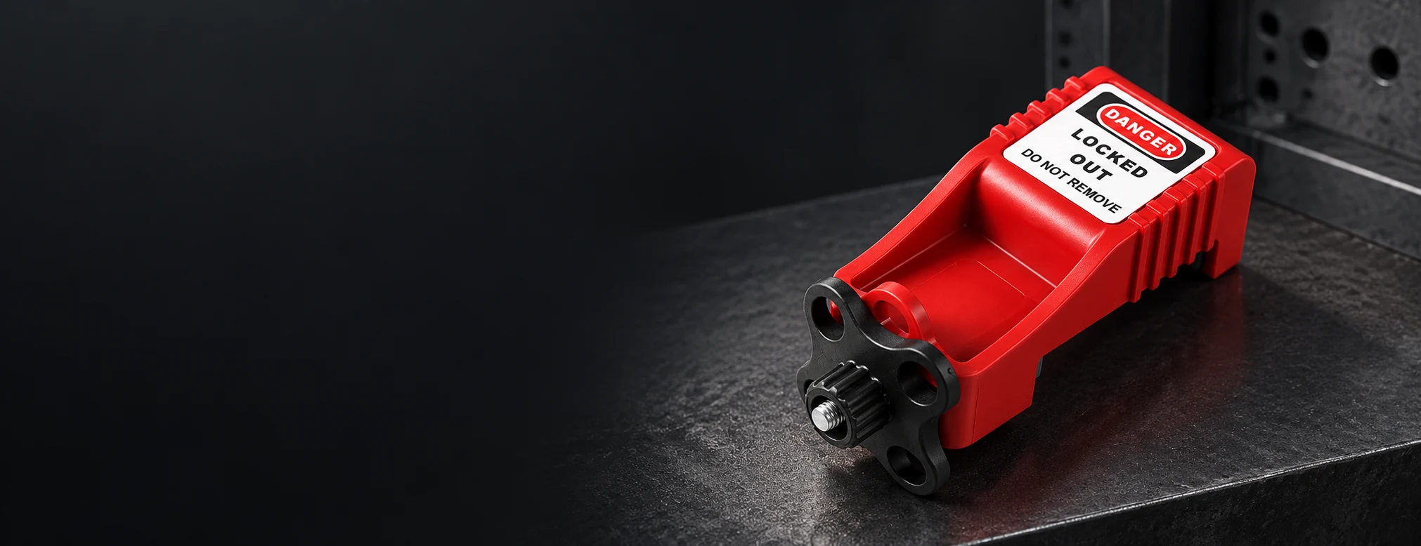 Circuit Breaker Lockouts products on a dark studio display; AI-restaged from BOYUE product photos